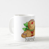 杖のマグを上げているジンジャーブレッドマン コーヒーマグカップ (正面左)