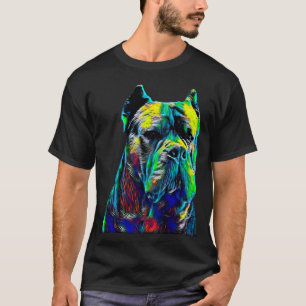杖のCorsoのイタリアンなマスティフの頭部犬ペット Tシャツ