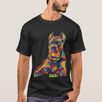 杖のCorso犬のイタリアンなマスティフ色ペット Tシャツ