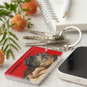 杖のCorso色のブロック キーホルダー (正面右)