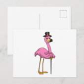 杖をついた年金生活者としてのフラミンゴ ポストカード (正面/裏面)