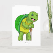 杖をついた年金生活者のカメ カード (裏面)