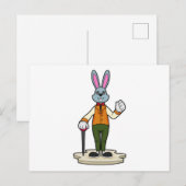 杖を持った紳士ウサギ ポストカード (正面/裏面)