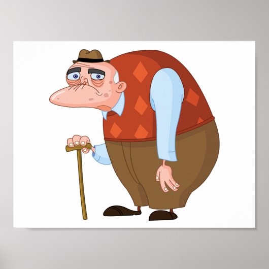 杖を持った老人 ポスター (正面)