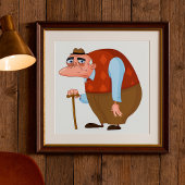 杖を持った老人 ポスター