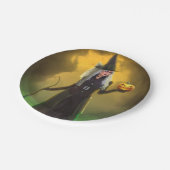 杖を持つハロウィーンの魔女 ペーパープレート (アングル)