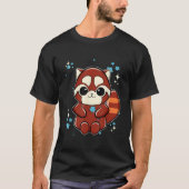 杖を持つレッドパンダ Tシャツ (正面)