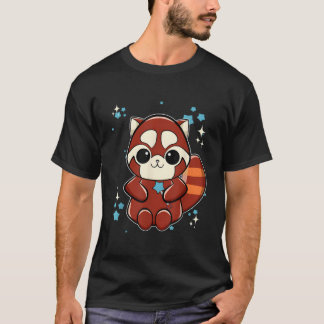杖を持つレッドパンダ Tシャツ
