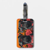 杖コルソとハートバラバレンタインデー ラゲッジタグ (裏面縦)