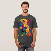 杖コルソイタリアンマスティフ犬の頭 Tシャツ (正面フル)