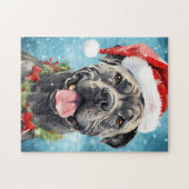 杖コルソクリスマスブラシ絵画のアートワーク ジグソーパズル (横)