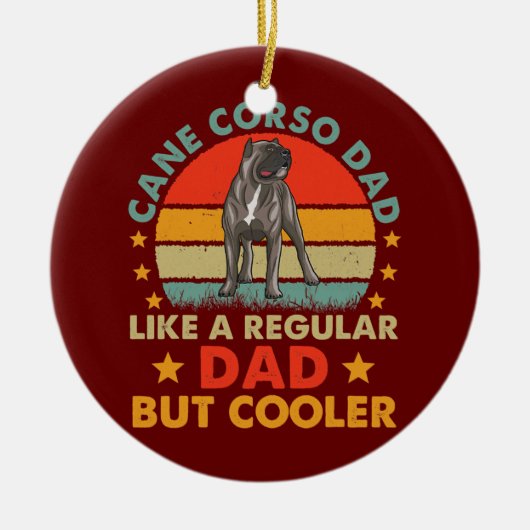 杖コルソパパおもしろいヴィンテージ杖コルソドッグ セラミックオーナメント (正面)