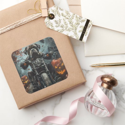 杖コルソ乗用オートバイハロウィンホラー スクエアシール (ギフト)