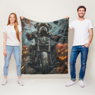 杖コルソ乗用オートバイハロウィンホラー フリースブランケット