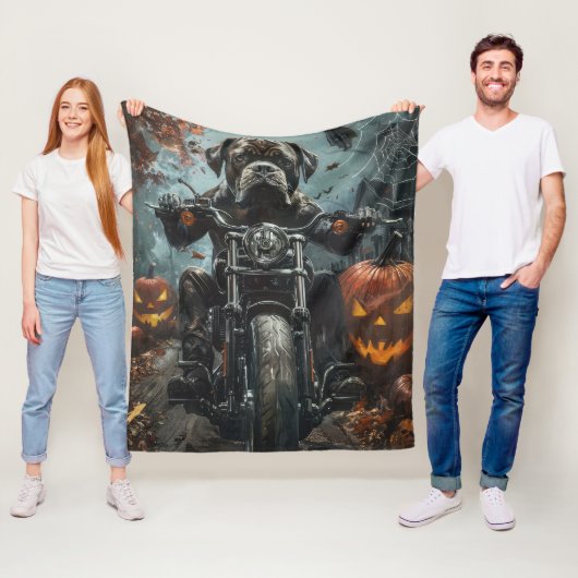 杖コルソ乗用オートバイハロウィンホラー フリースブランケット (インサイチュ)
