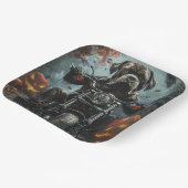 杖コルソ乗用オートバイハロウィンホラー ペーパープレート (傾斜あり)