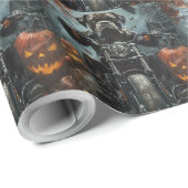 杖コルソ乗用オートバイハロウィンホラー ラッピングペーパー (ロールコーナー)