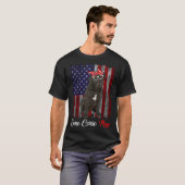 杖コルソ母アメリカ国旗 Tシャツ (正面フル)