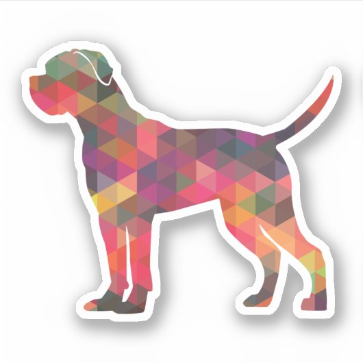 杖コルソ犬の幾何学的パターンのシルエット数々の シール (正面)