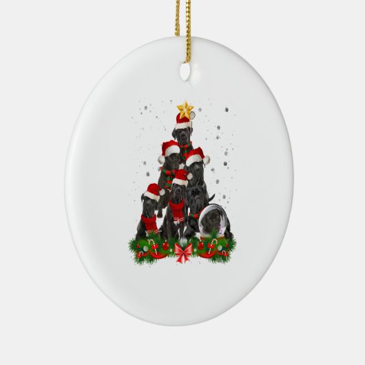 杖コルソ犬クリスマスドッグライトツリークリスマスサンタ セラミックオーナメント (右)