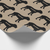 杖コルソ犬シルエット ラッピングペーパー (角)