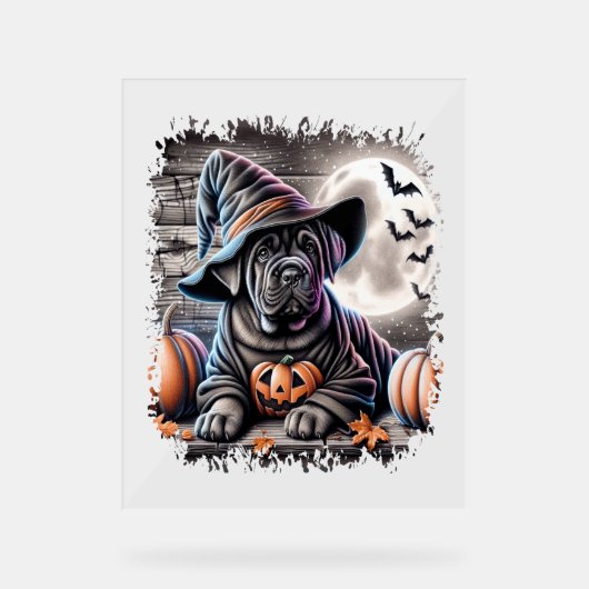 杖コルソ犬ハロウィーン アクリルサイン (正面)