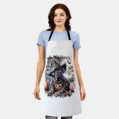 杖コルソ犬ハロウィーン エプロン (着用した状態)