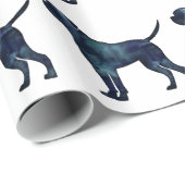 杖コルソ黒水色ドッグシルエット ラッピングペーパー (ロールコーナー)