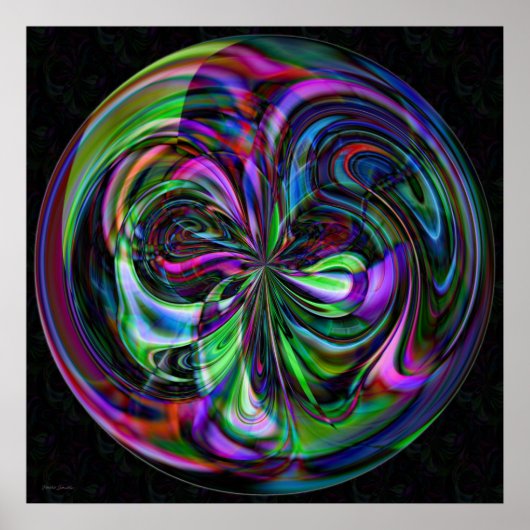 杖魔法マンダラ – フラクタルプリント ポスター (正面)