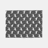 杖Corsoはパターン灰色のシルエットを描きます フリースブランケット (正面(横))