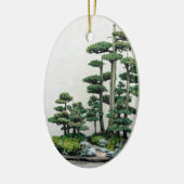 杜松の盆栽の森林 セラミックオーナメント (左)