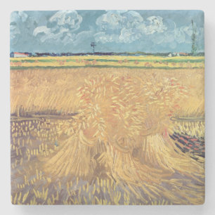 束が付いているフィンセント・ファン・ゴッホ のWheatfield、1888年 ストーンコースター