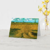 束が付いている小麦畑、ゴッホのファインアート カード (黄色い花)