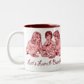 束の50年代の昼食を共にしようレトロのグラフィック ツートーンマグカップ (左)