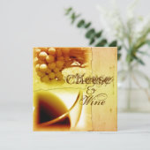 束ブドウのワイングラスの紅葉 招待状 (スタンド正面)