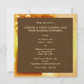 束ブドウのワイングラスの紅葉 招待状 (裏面)