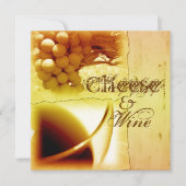 束ブドウのワイングラスの紅葉 招待状 (正面)