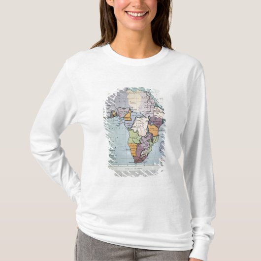 条約の境界1891年を示すアフリカの地図 Tシャツ (正面)