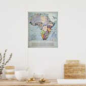 条約境界を示すアフリカの地図， 1891 ポスター (キッチン)