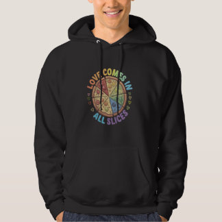 来おもしろいLove in all Slices Pizza LGBTQ パーカ