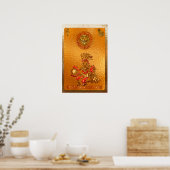 来だ！3Dアステカ先住民アメリカンモチーフ ポスター (キッチン)