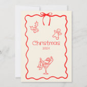 来つるお洒落Red Pink Christmasのパーティー 招待状 (裏面)