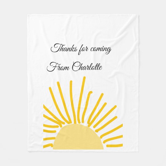 来てくれてありがとう、名前を追加してテキストメッセージを送ってね フリースブランケット (正面)