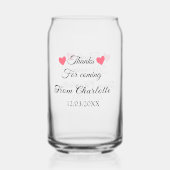 来てくれてありがとう、名前を追加するテキストメッセージ ガラス缶 (裏面)