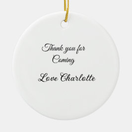 来てくれてありがとう、名前を追加するテキストメッセージ セラミックオーナメント