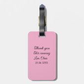 来てくれてありがとう、名前を追加するテキストメッセージ ラゲッジタグ (裏面縦)