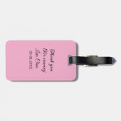 来てくれてありがとう、名前を追加するテキストメッセージ ラゲッジタグ (裏面横)