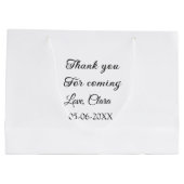 来てくれてありがとう、名前を追加するテキストメッセージ ラージペーパーバッグ (裏面)