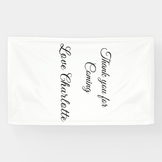 来てくれてありがとう、名前を追加するテキストメッセージ 横断幕 (横)