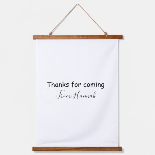 来てくれてありがとう、名前を追加 テキスト メッセージ ベビーシャワー 吊り下げ型タペストリー (正面)